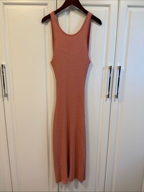 NWOT Ribbed Tank Midi Dress - Dusty coral SIZE M